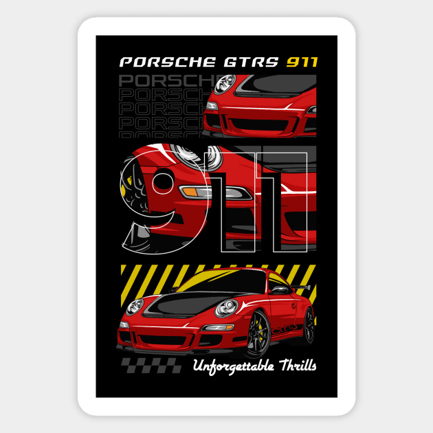 Porsche 911 GT3 RS Sports Car Sticker by milatees